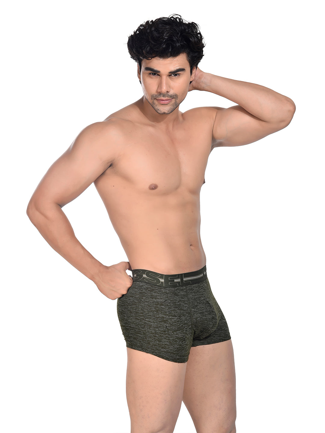 Men 100% Cotton Anti Ball Crushing Boxer Brief Green JAWA