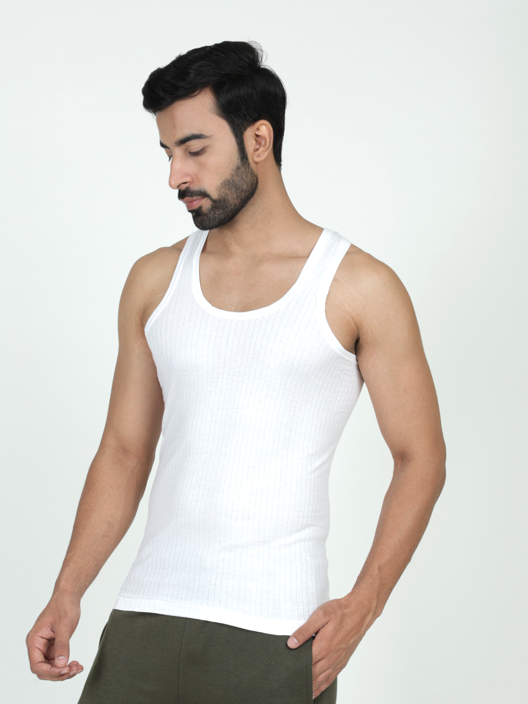 Men 100% Cotton White Vest RN Parker- Pack of 2