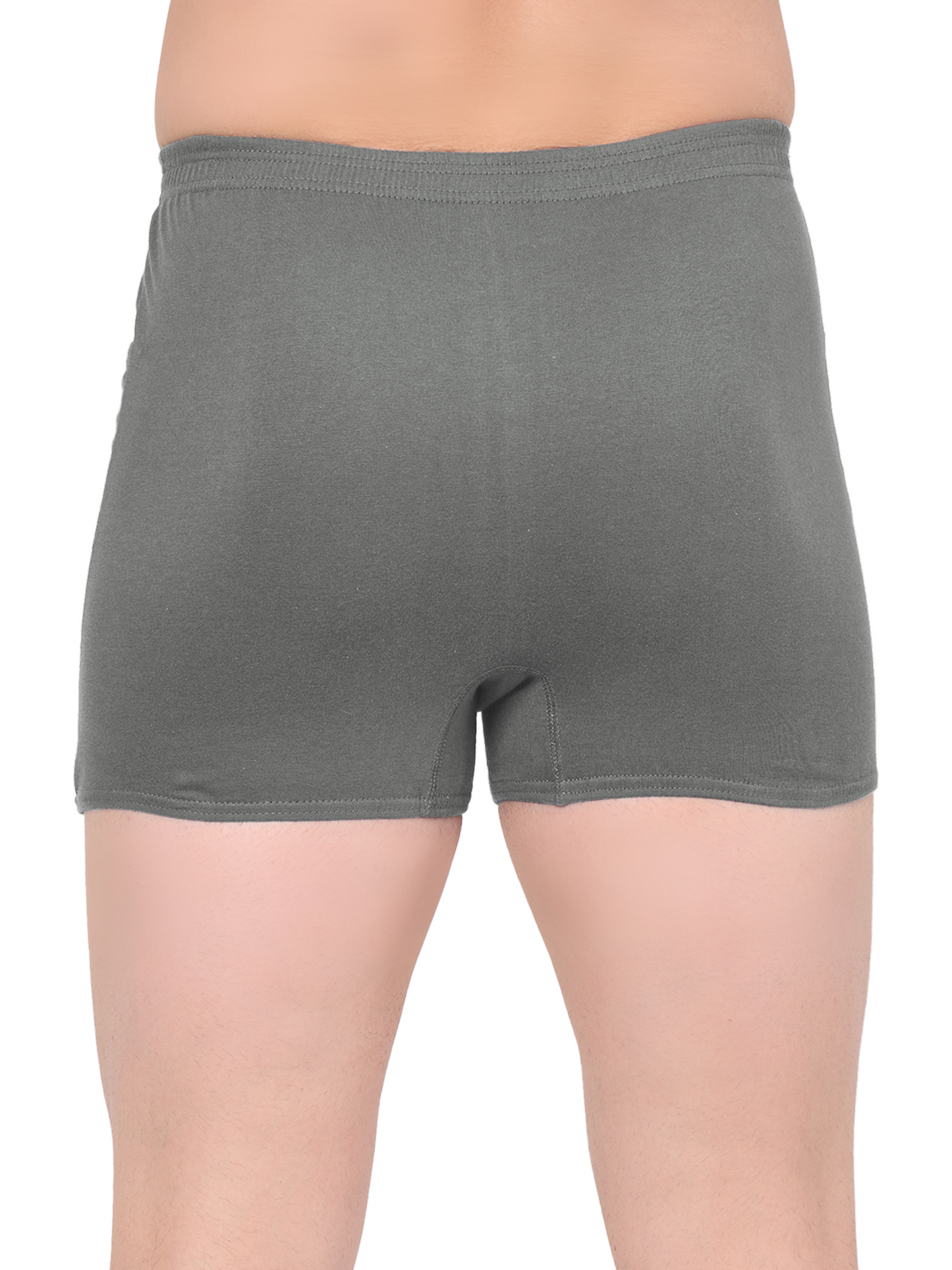Men 100% Cotton Inner Elastic Pocket Trunk Grey Brother IE Pack of 2