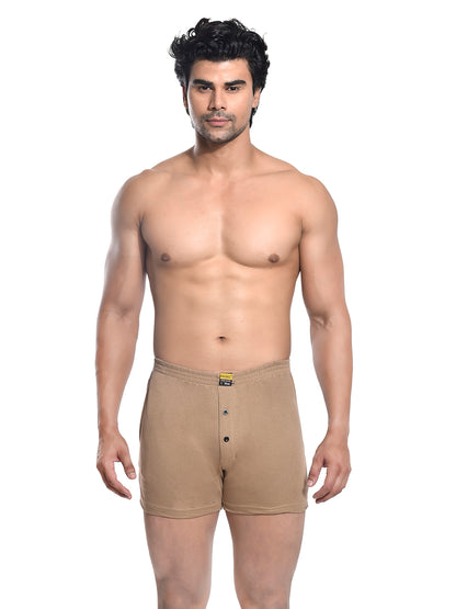 Men Colour Knitted Boxer BOSEO Beige