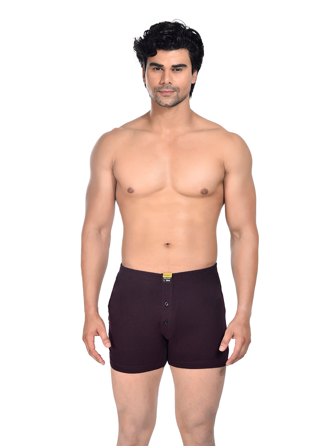 Men Colour Knitted Boxer BOSEO Purple