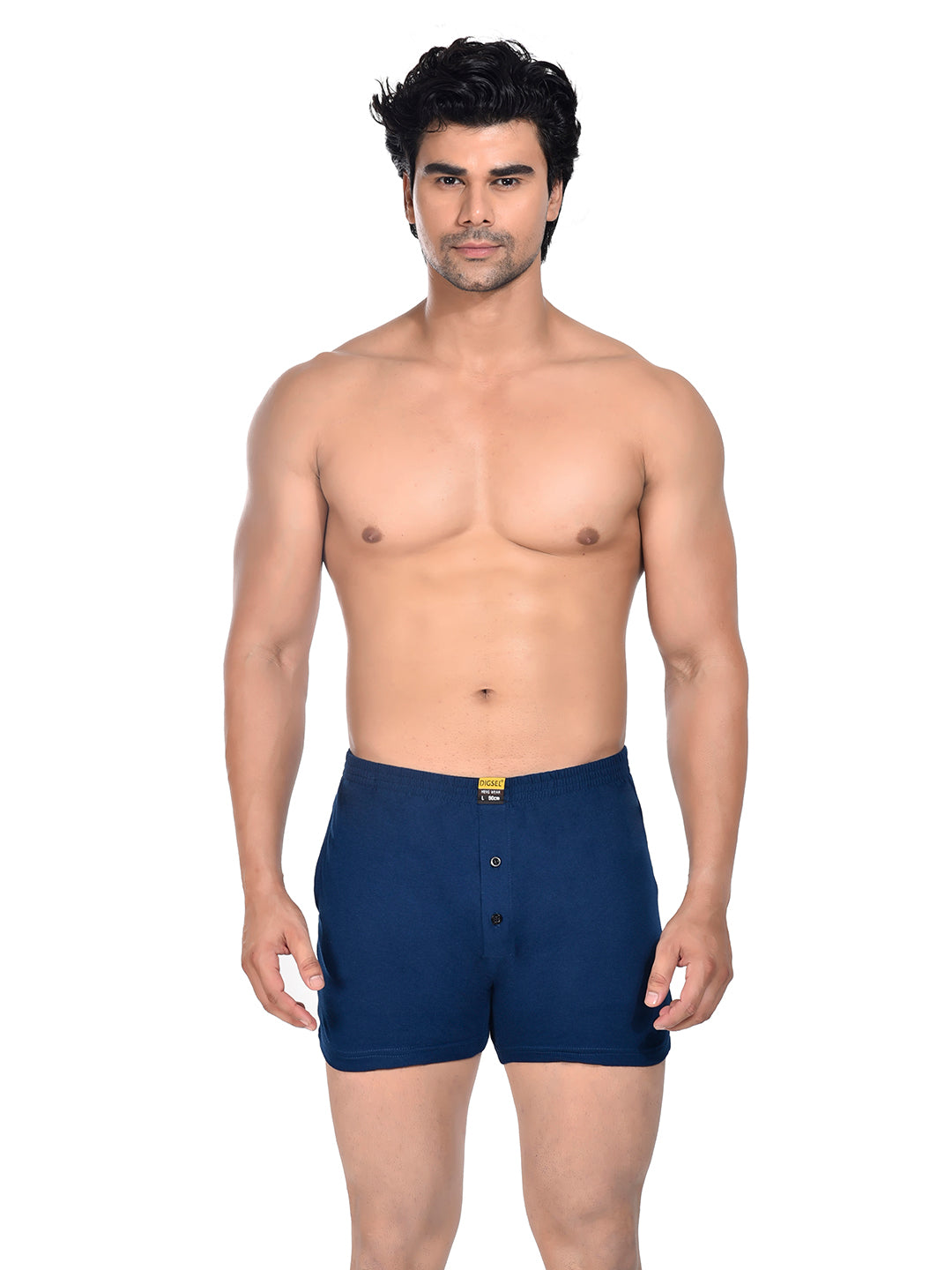 Men Colour Knitted Boxer BOSEO Navy