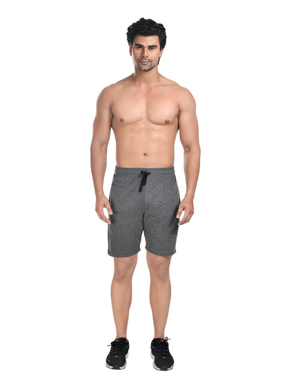 Men 100% Cotton Matty Shorts Grey Melange