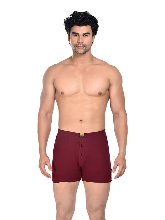 Men Colour Knitted Boxer BOSEO Cherry Red