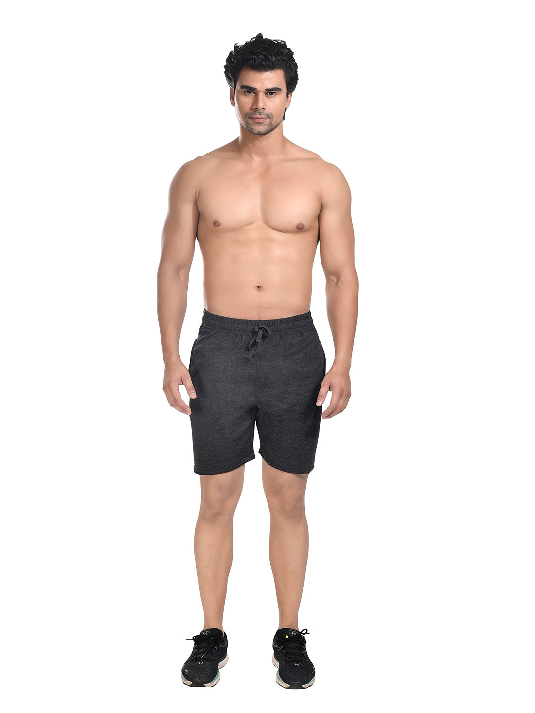 Men 100% Cotton Matty Shorts Dark Melange