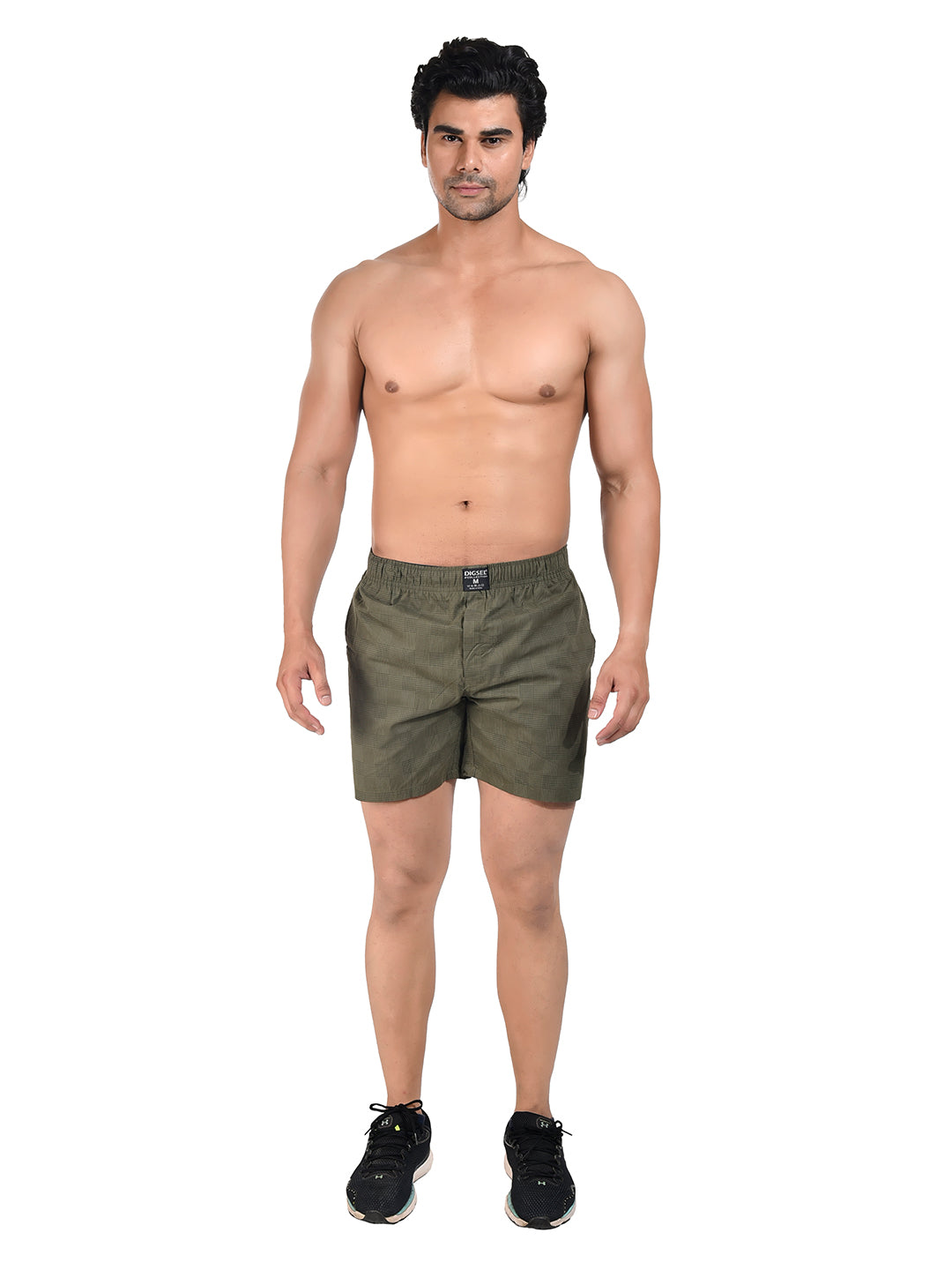 Men Woven Boxer Shorts Green