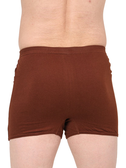 Men 100% Cotton Inner Elastic Pocket Trunk Maroon Brother IE Pack of 2