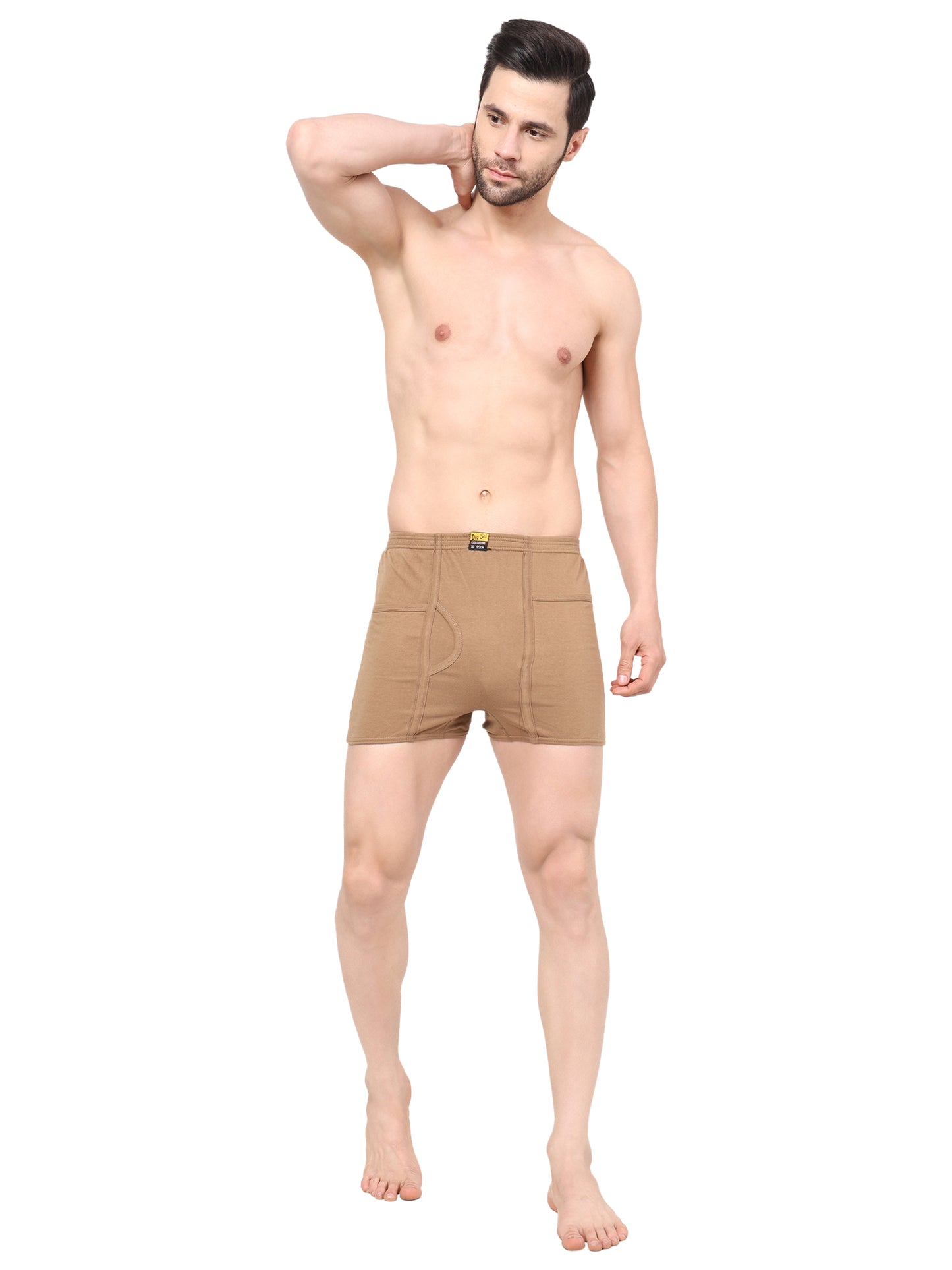 Men 100% Cotton Inner Elastic Pocket Trunk Sandel Brother IE Pack of 2
