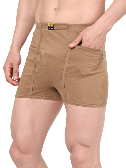 Men 100% Cotton Inner Elastic Pocket Trunk Sandel Brother IE Pack of 2
