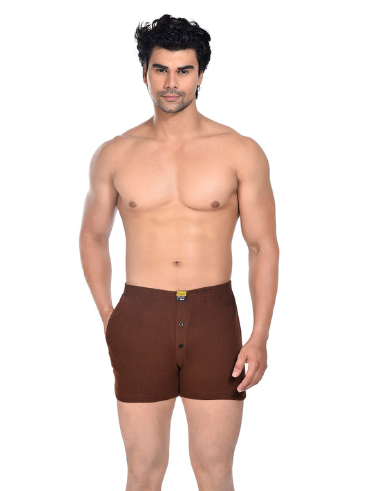 Men Colour Knitted Boxer BOSEO Brown