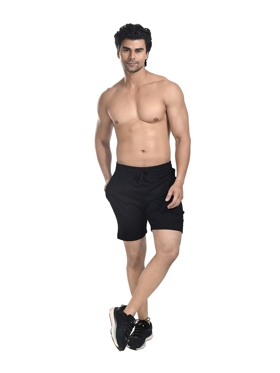 Men 100% Cotton Matty Shorts Black