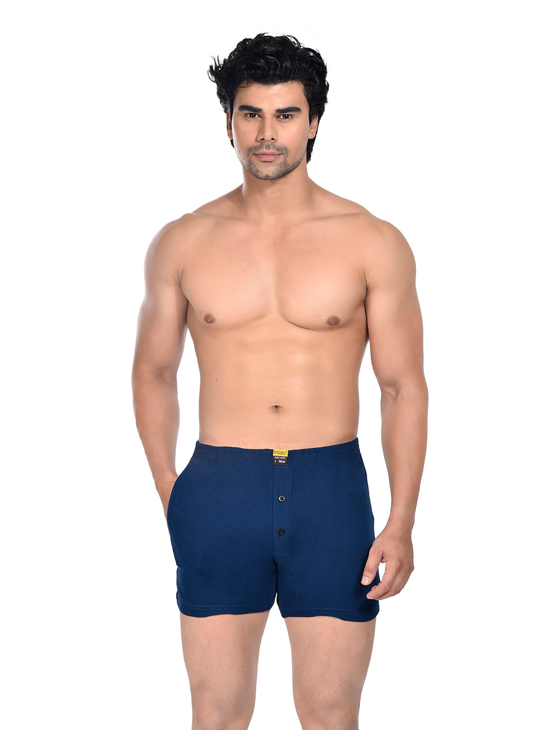 Men Colour Knitted Boxer BOSEO Navy