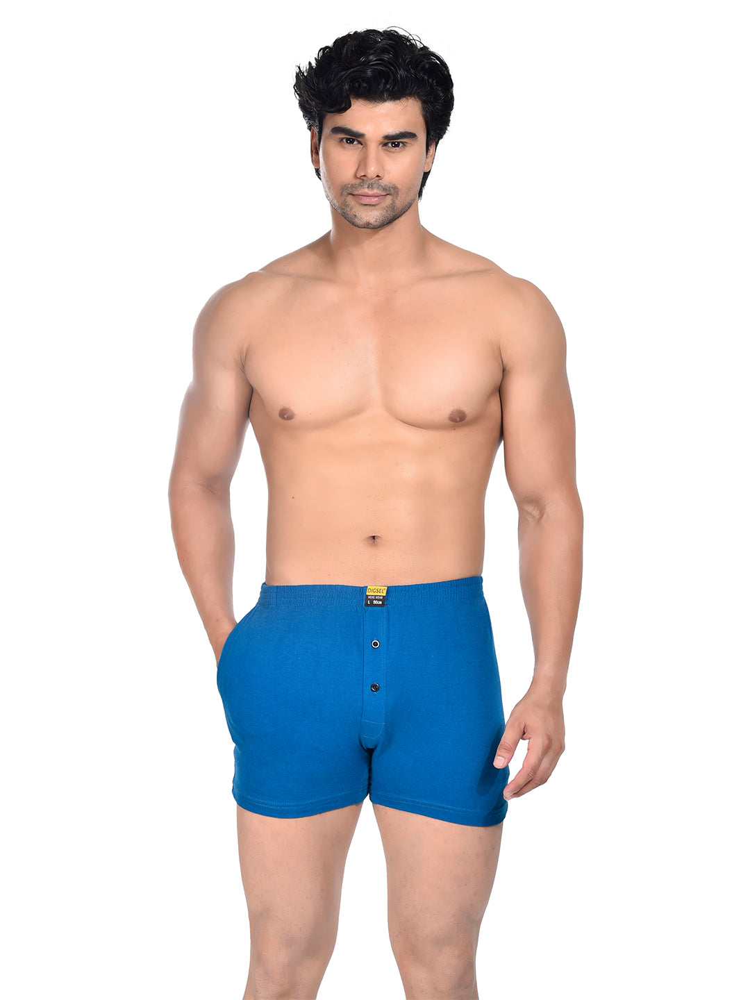 Men Colour Knitted Boxer BOSEO Blue