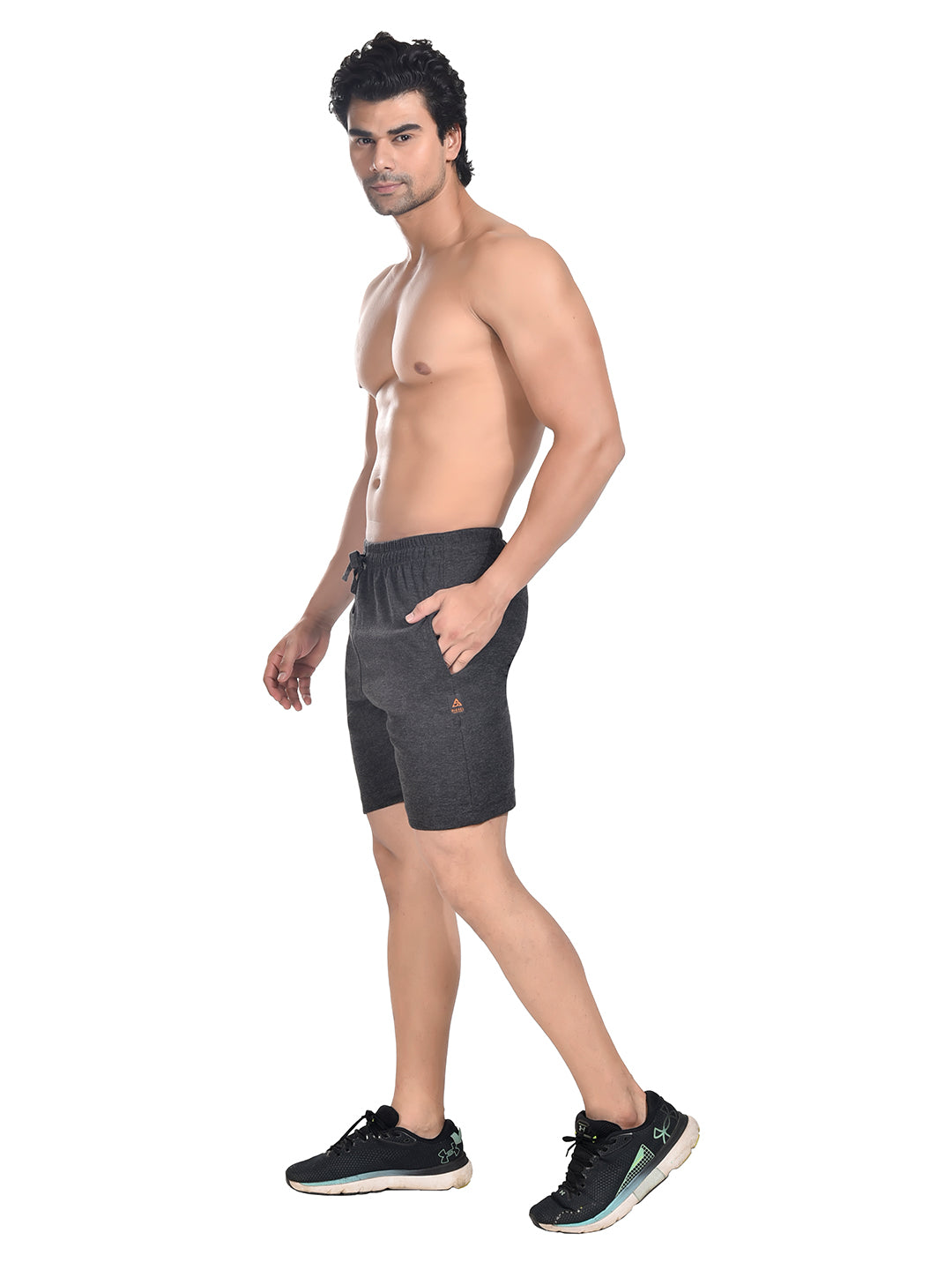 Men 100% Cotton Matty Shorts Dark Melange