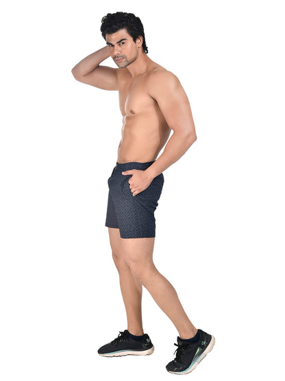 Men Woven Boxer Shorts Navy Diamond