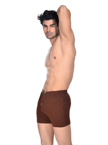 Men Colour Knitted Boxer BOSEO Brown
