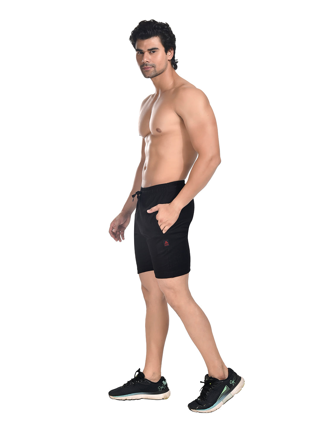 Men 100% Cotton Matty Shorts Black