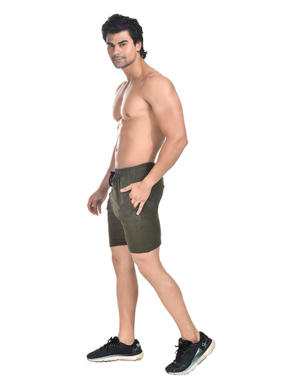 Men 100% Cotton Matty Shorts Green