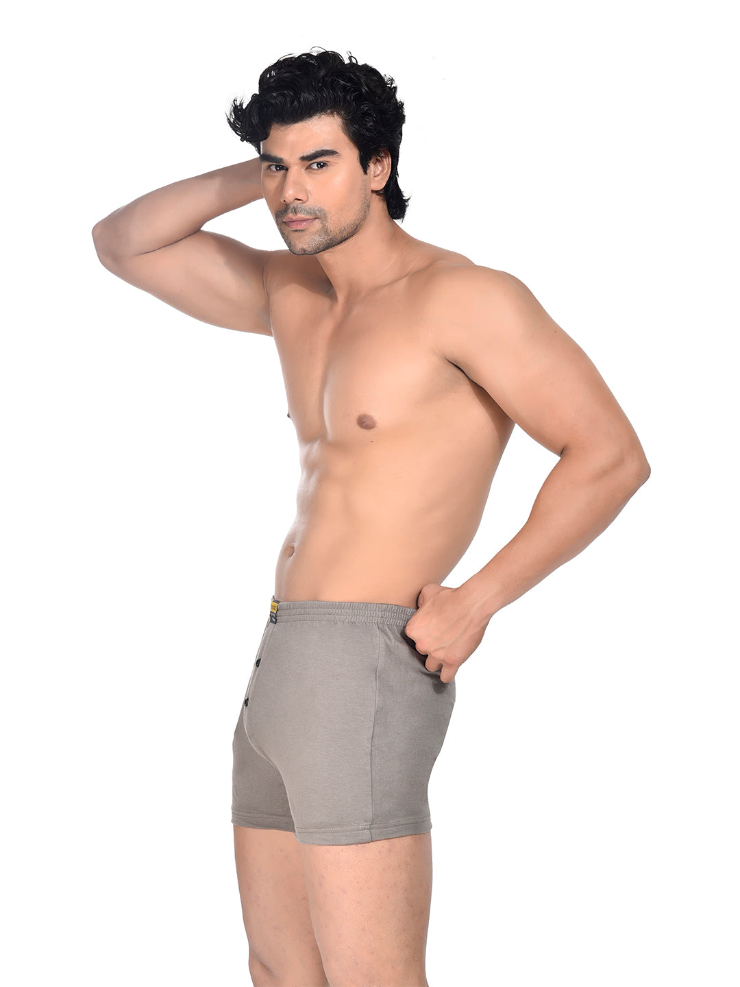 Men Colour Knitted Boxer BOSEO Grey