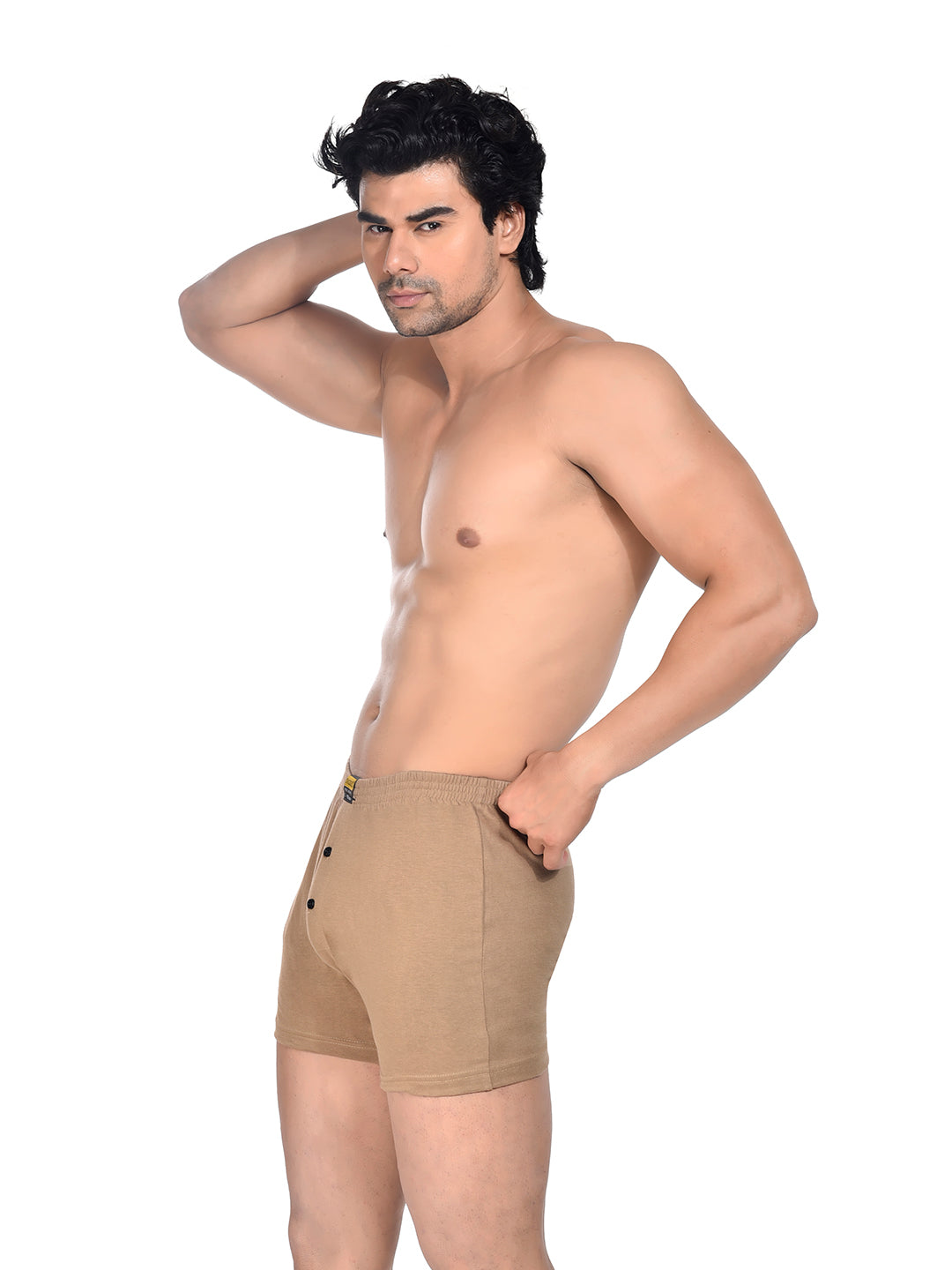 Men Colour Knitted Boxer BOSEO Beige