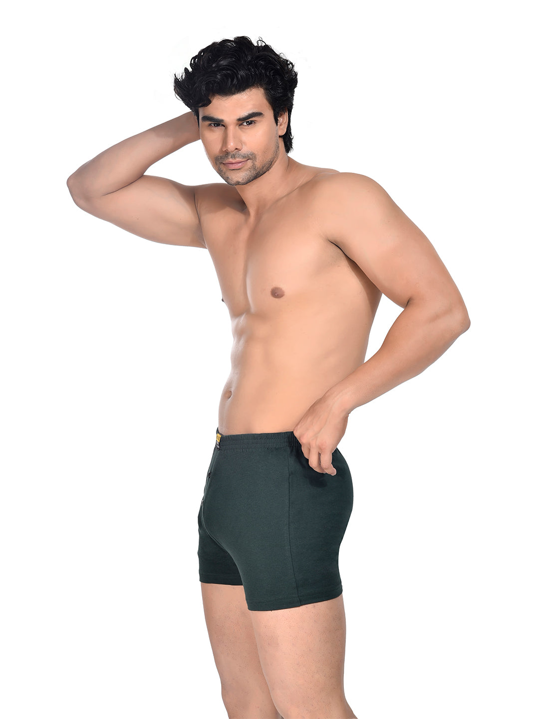 Men Colour Knitted Boxer BOSEO Green
