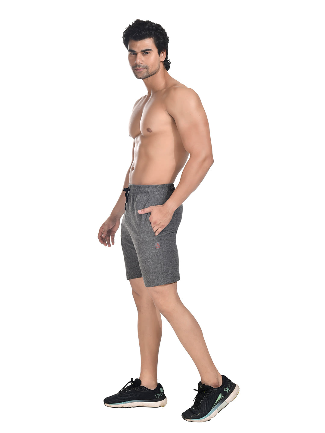 Men 100% Cotton Matty Shorts Grey Melange