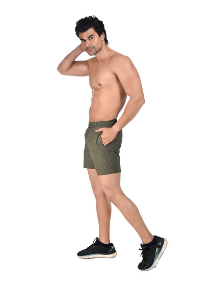 Men Woven Boxer Shorts Green