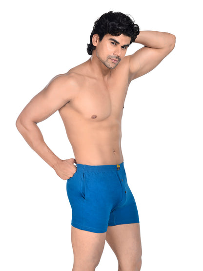 Men Colour Knitted Boxer BOSEO Blue