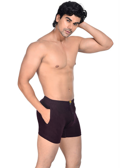 Men Colour Knitted Boxer BOSEO Purple