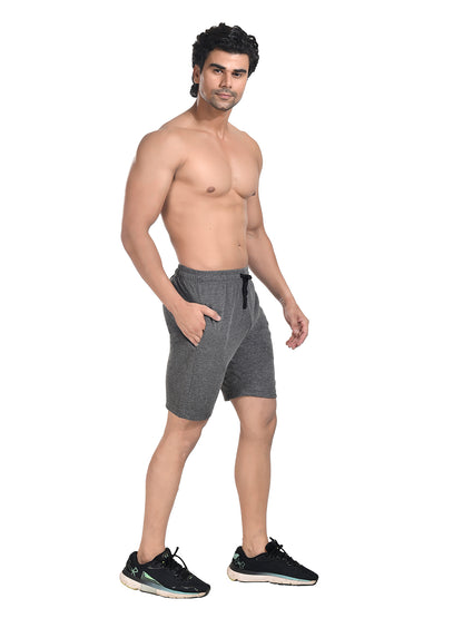 Men 100% Cotton Matty Shorts Grey Melange