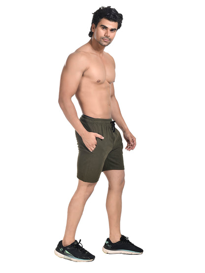 Men 100% Cotton Matty Shorts Green
