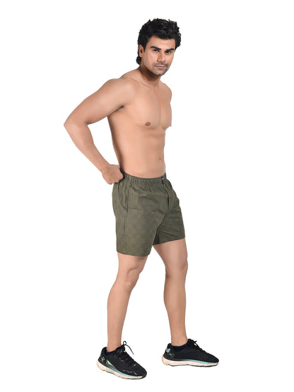 Men Woven Boxer Shorts Green