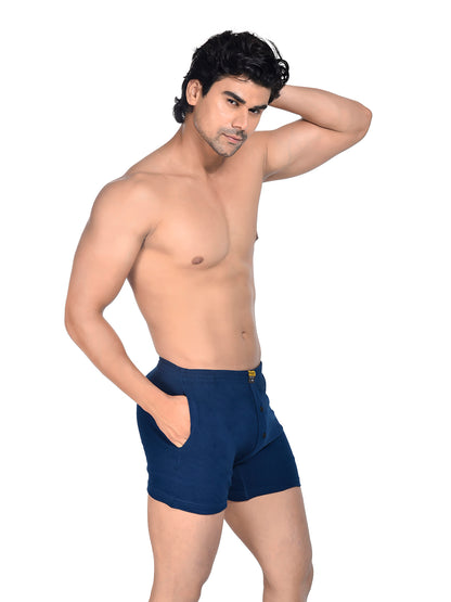 Men Colour Knitted Boxer BOSEO Navy