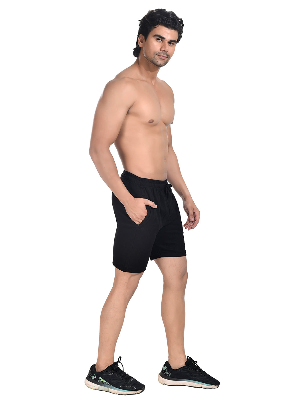 Men 100% Cotton Matty Shorts Black