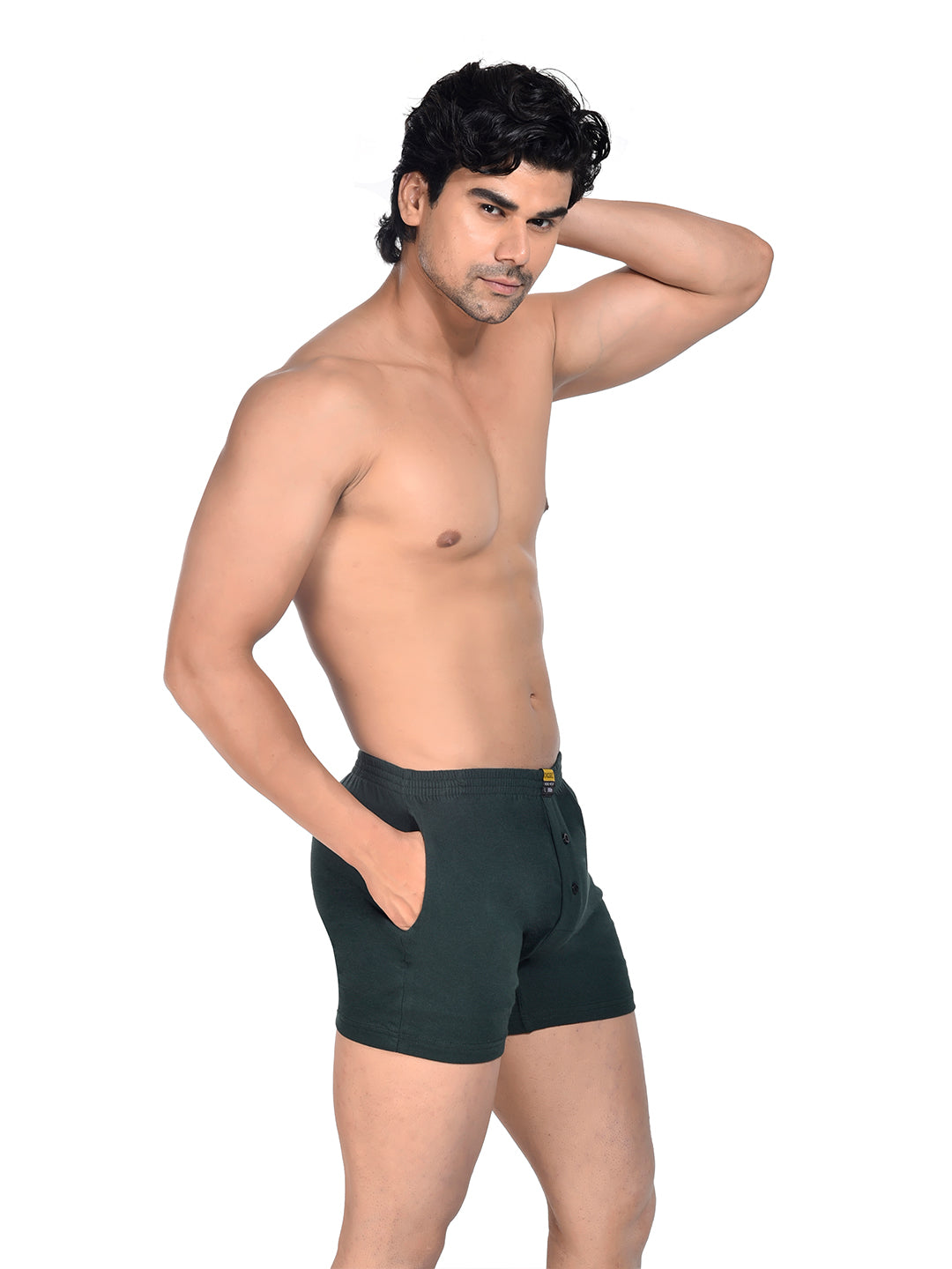 Men Colour Knitted Boxer BOSEO Green