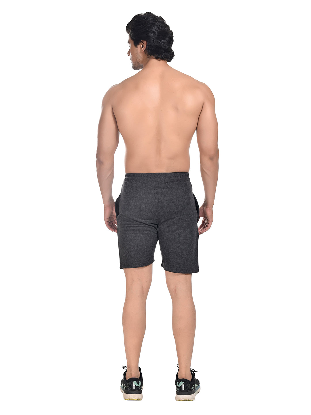 Men 100% Cotton Matty Shorts Dark Melange