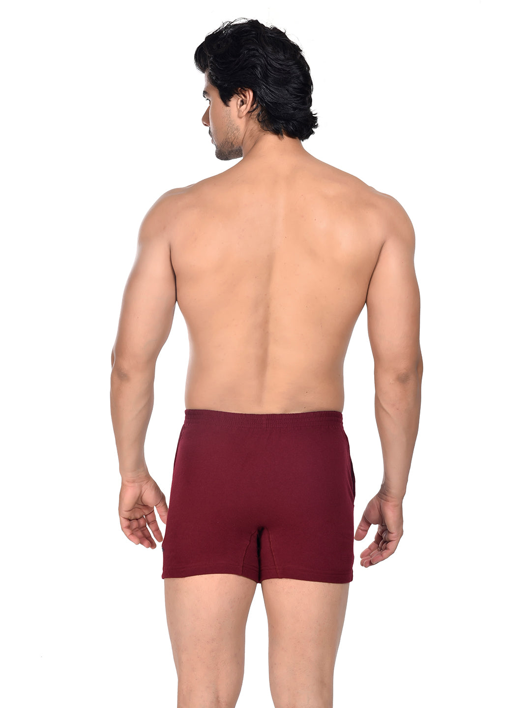 Men Colour Knitted Boxer BOSEO Cherry Red