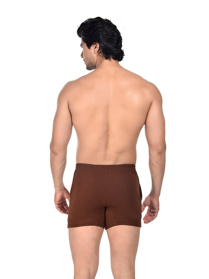 Men Colour Knitted Boxer BOSEO Brown