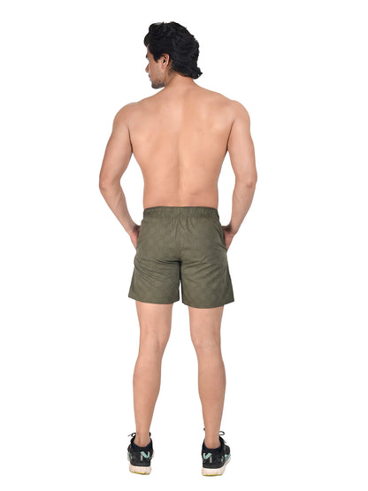 Men Woven Boxer Shorts Green