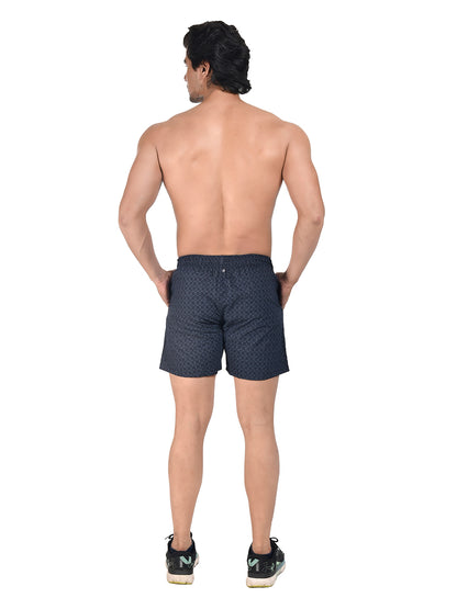 Men Woven Boxer Shorts Navy Diamond