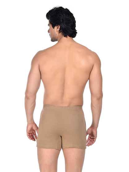 Men Colour Knitted Boxer BOSEO Beige
