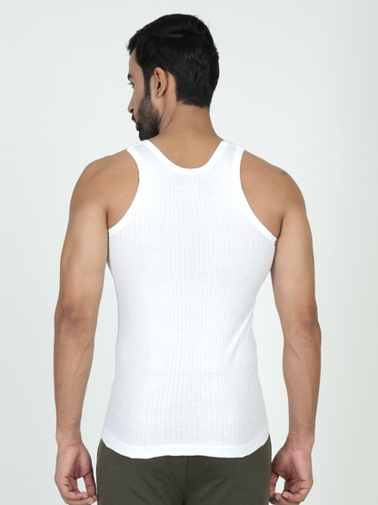 Men 100% Cotton White Vest RN Parker- Pack of 2