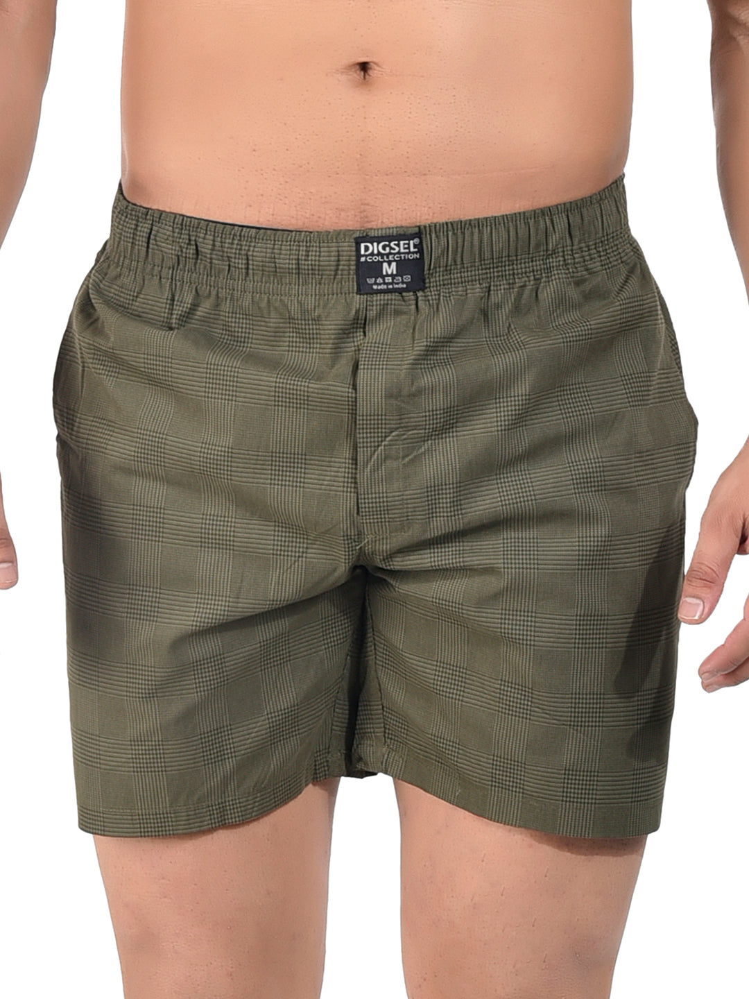 Men Woven Boxer Shorts Green