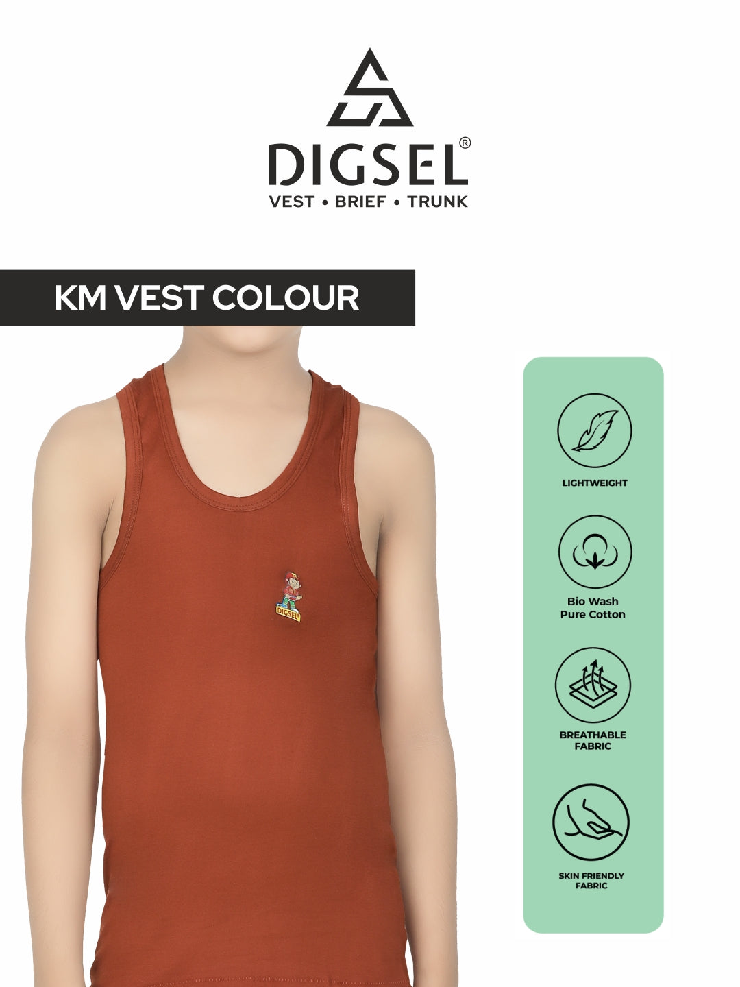 Digsel Kids Master RN Assorted color Vest pack of 4