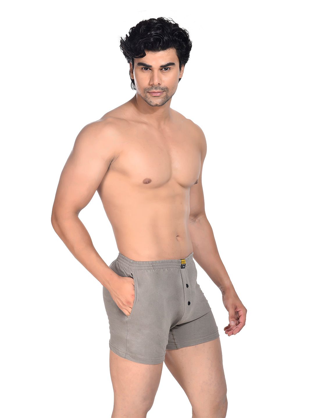 Men Colour Knitted Boxer BOSEO Grey