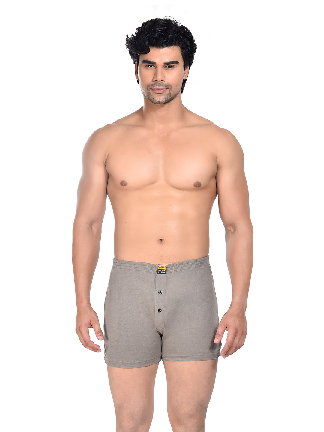 Men Colour Knitted Boxer BOSEO Grey