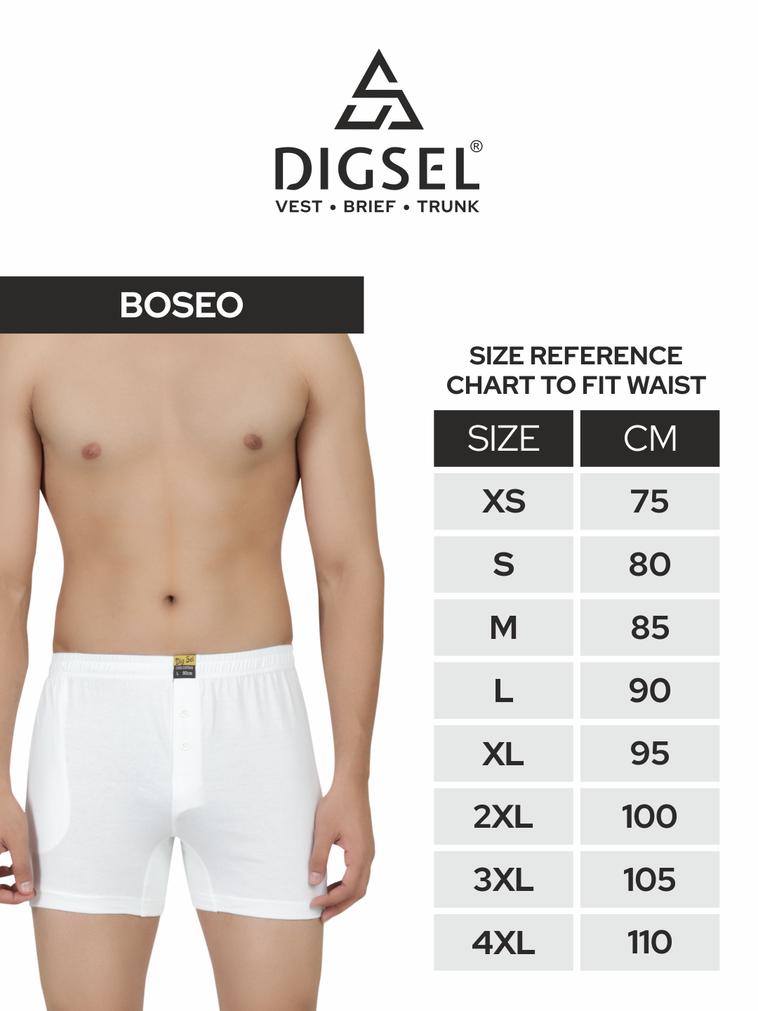 Men White Knitted Boxer BOSEO