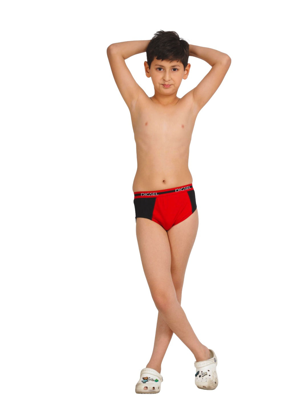 Digsel Boys Combed Cotton Assorted Self Design Brief Pack of 4