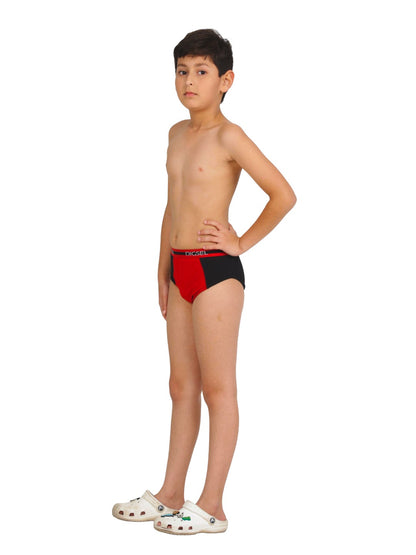 Digsel Boys Combed Cotton Assorted Self Design Brief Pack of 4