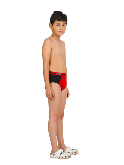 Digsel Boys Combed Cotton Assorted Self Design Brief Pack of 4